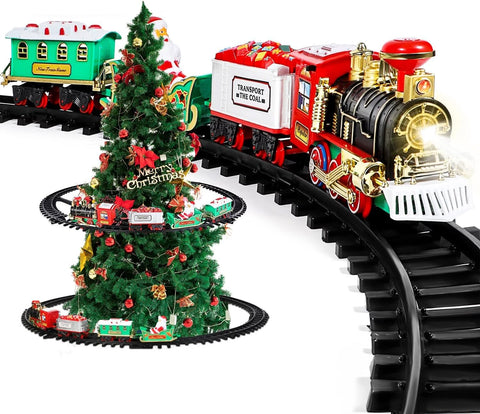Trenino Elettrico Natalizio Animato Con Luci E Suoni per Albero di Natale