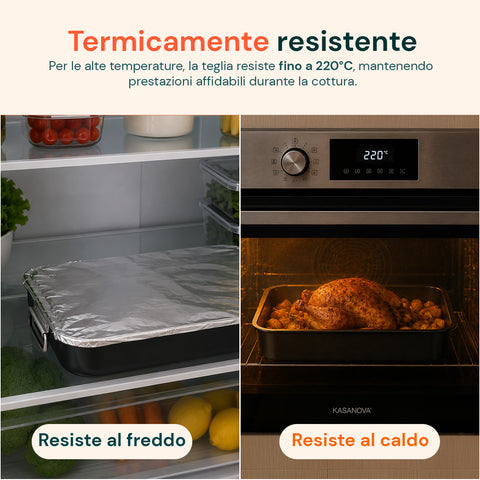 Set 4 Teglie Rettangolari per Forno Vulcano 20-25-30-35cm
