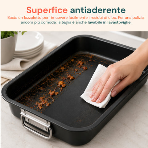 Set 4 Teglie Rettangolari per Forno Vulcano 20-25-30-35cm