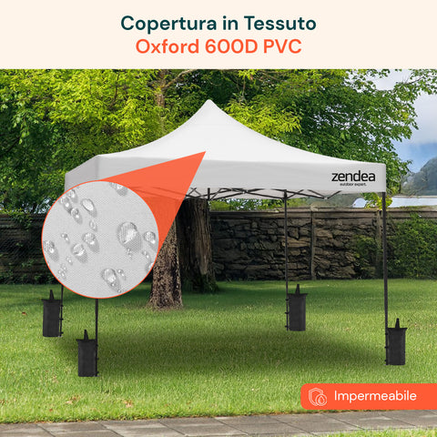 Gazebo Richiudibile 3x3 m Impermeabile con Borsa e Pesi Inclusi