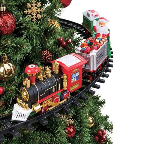 Trenino Elettrico Natalizio Animato Con Luci E Suoni per Albero di Natale
