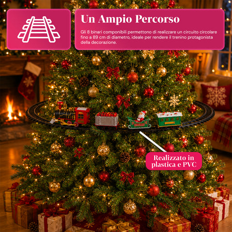 Trenino Elettrico Natalizio Animato Con Luci E Suoni per Albero di Natale