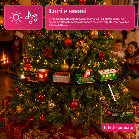 Trenino Elettrico Natalizio Animato Con Luci E Suoni per Albero di Natale