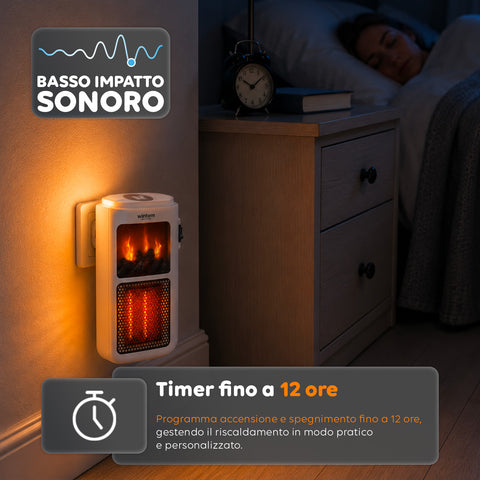 Stufetta Elettrica da Parete 400W con Design Compatto e Temperatura Regolabile