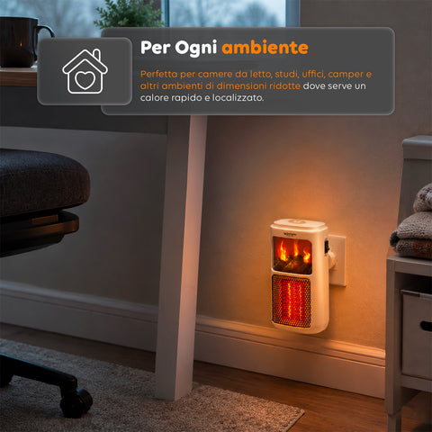 Stufetta Elettrica da Parete 400W con Design Compatto e Temperatura Regolabile
