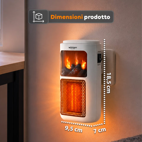 Stufetta Elettrica da Parete 400W con Design Compatto e Temperatura Regolabile