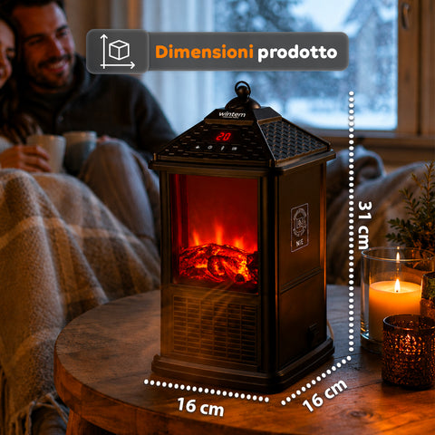 Caminetto Elettrico da Tavolo EIRA 1000W con Telecomando