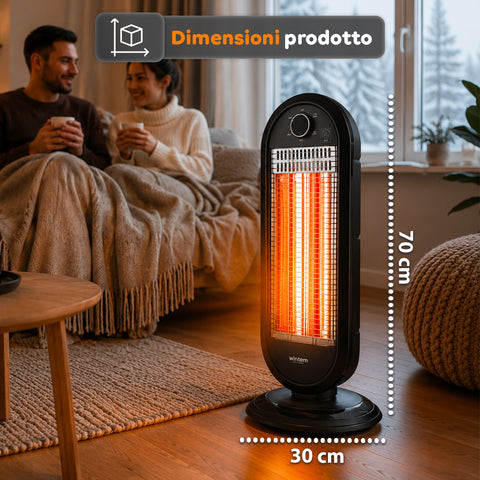 Stufa Elettrica Flare Oscillante con Tecnologia al Carbonio e Antiribaltamento