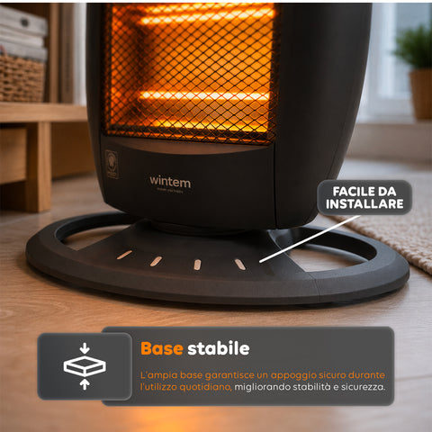 Tuck Stufa Alogena 1200W – 3 Elementi e Oscillazione Automatica