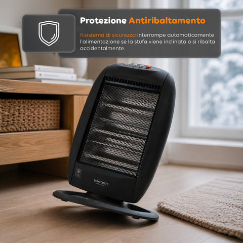 Tuck Stufa Alogena 1200W – 3 Elementi e Oscillazione Automatica