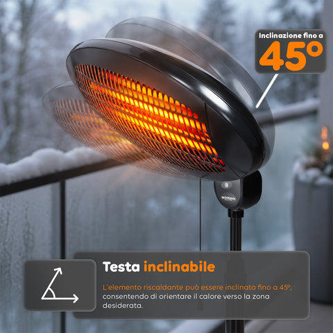 Stufa da Esterno Ignis 2000W Regolabile in Altezza e 3 Livelli di Riscaldamento