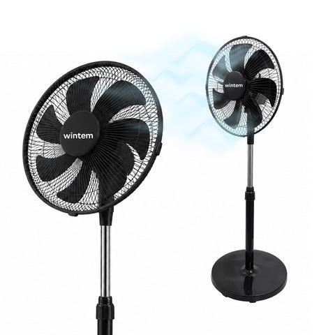 Ventilatore a Piantana 40W con  7 Pale, 3 Velocità, Altezza Regolabile 80-100cm