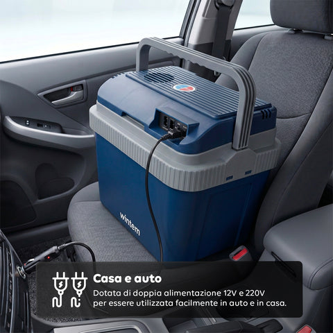 Borsa Frigo Elettrica 24L Caldo/Freddo –  Rinfresca fino a -18°C sotto Ambiente e Riscalda fino a 65°C (40/50W)