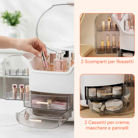 Organizer Make Up Inclinato a Gradini – Design Moderno e Funzionale in 2 Colorazioni