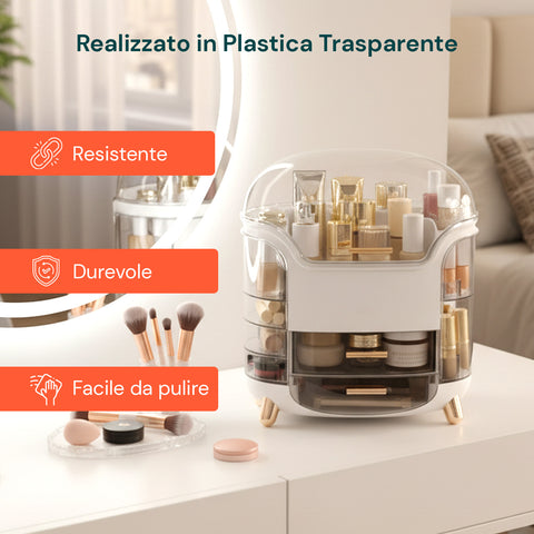 Organizer Make Up Inclinato a Gradini – Design Moderno e Funzionale in 2 Colorazioni