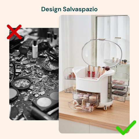 Organizer Make Up Inclinato a Gradini – Design Moderno e Funzionale in 2 Colorazioni