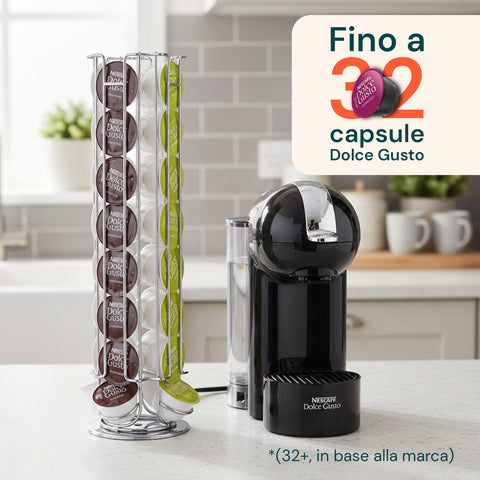 Espositore Capsule Caffè 32 Spazi Girevole Design Salvaspazio