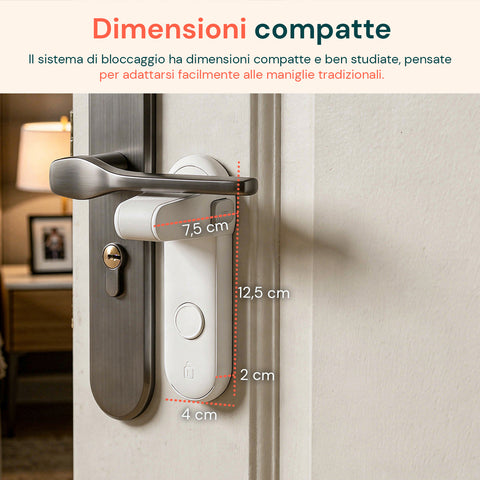 Set 2 Blocca Maniglie Adesivi di Sicurezza con Pulsanti Bilaterali per Bambini e Animali  –  h 2,3x4,5 cm