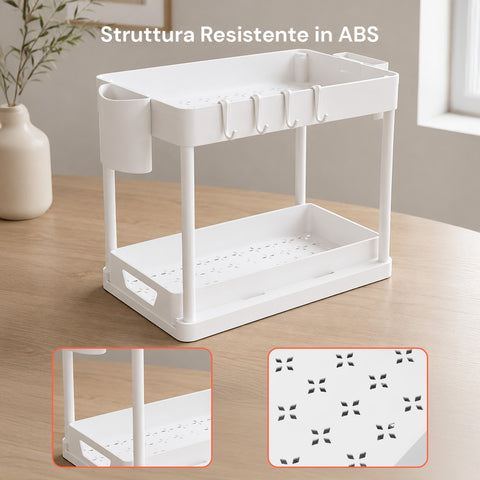 Organizer Multiuso 40x21,5x37cm con Ripiani e Accessori Inclusi