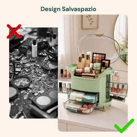 Organizer Make Up Inclinato a Gradini – Design Moderno e Funzionale in 2 Colorazioni