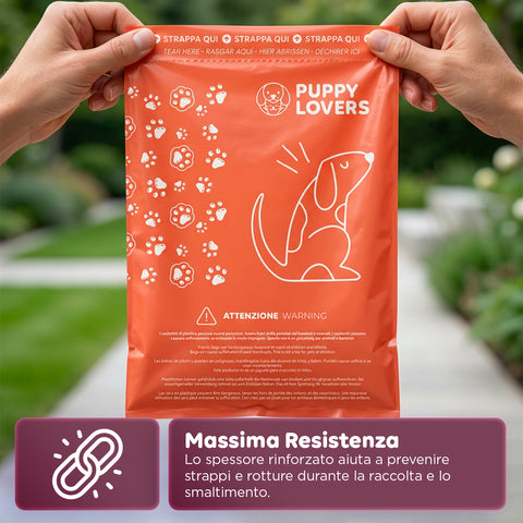 600 Sacchetti per Cani Biodegradabili per Bisogni – Formato Scorta 500+100 Omaggio – 40 Rotoli da 15 Sacchetti – Dimensioni 22x33cm Spessore  0,01 mm
