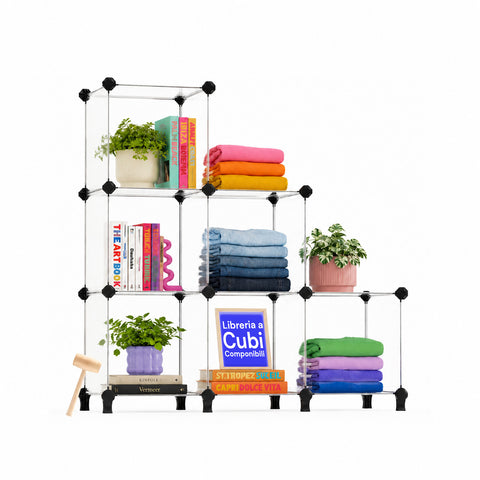 Libreria a Cubi Componibili 6 Ripiani Resistente ed Elegante