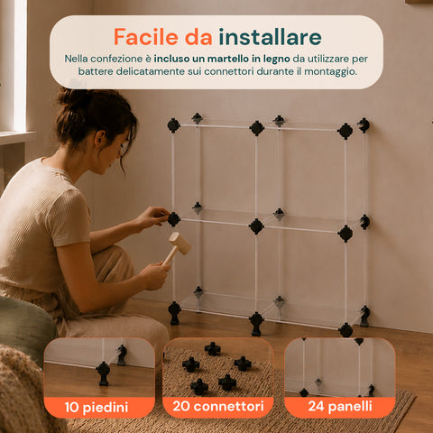 Libreria a Cubi Componibili 6 Ripiani Resistente ed Elegante