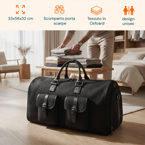 Borsa da Viaggio Oxford Impermeabile con Scomparto Scarpe e Multitasche