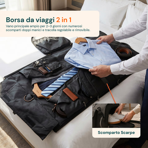 Borsa da Viaggio Oxford Impermeabile con Scomparto Scarpe e Multitasche