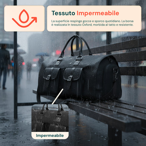 Borsa da Viaggio Oxford Impermeabile con Scomparto Scarpe e Multitasche