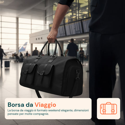 Borsa da Viaggio Oxford Impermeabile con Scomparto Scarpe e Multitasche