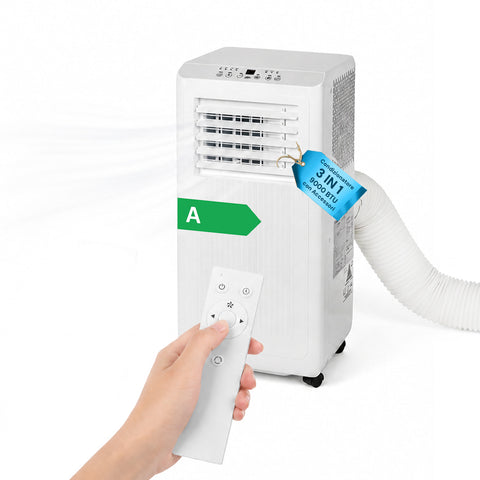 Condizionatore Portatile 9000 BTU 3 in 1 in ABS con Telecomando (Classe A R290), 895W + Timer 24h