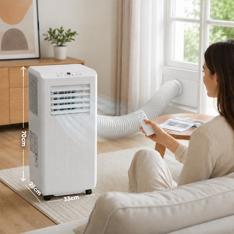 Condizionatore Portatile 9000 BTU 3 in 1 in ABS con Telecomando (Classe A R290), 895W + Timer 24h