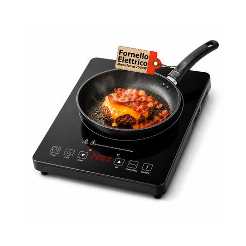 Fornello a Induzione Elettrico Monofuoco 2000W con Touch Control