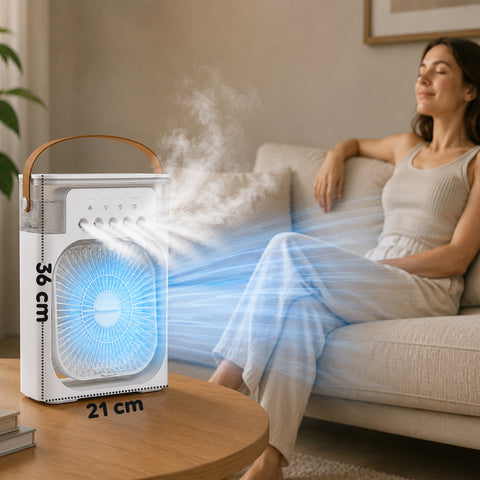 Ventilatore Portatile Ricaricabile Usb Nebulizzatore Serbatoio 600ml con Batteria Litio