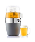 Contenitore bevande Avilia 4L spillatore birra grigio con rubinetto pratico e boccale di vetro, design moderno elegante