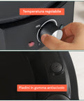 Crepes maker con temperatura regolabile e piedini in gomma antiscivolo per controllo preciso della cottura e stabilità durante l'uso