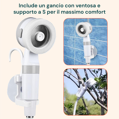 Doccia Portatile 5200 mAh per Campeggio – 120 Min Di Autonomia e Ricarica USB