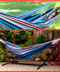 Amaca Galapagos Blu Shades con Struttura in Metallo e Tessuto in Cotone per Esterni Ean-8050030810157