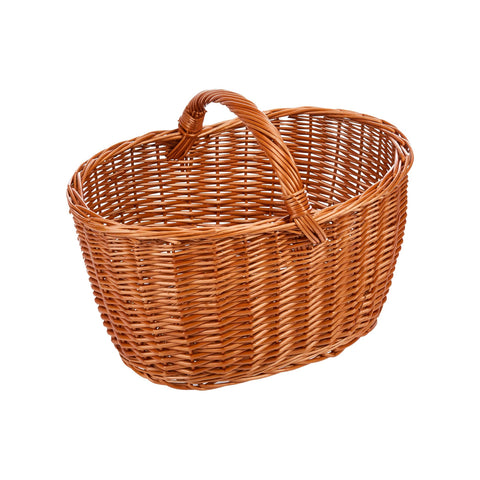 Cestino Portalegna o Picnic 35x50 cm in Vimini con Manici e Grande Capacità