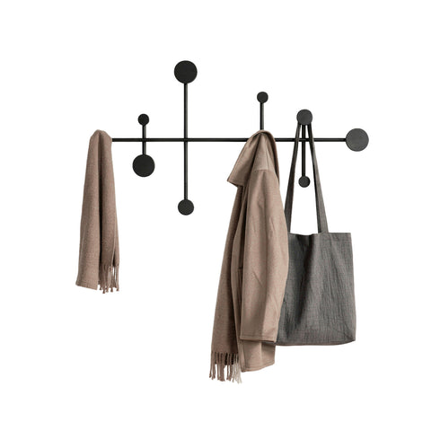 Appendiabiti da Parete Moderno con 10 Ganci in Metallo Resistente - 59x33,5 cm Portata 30 kg - Kit Montaggio Incluso