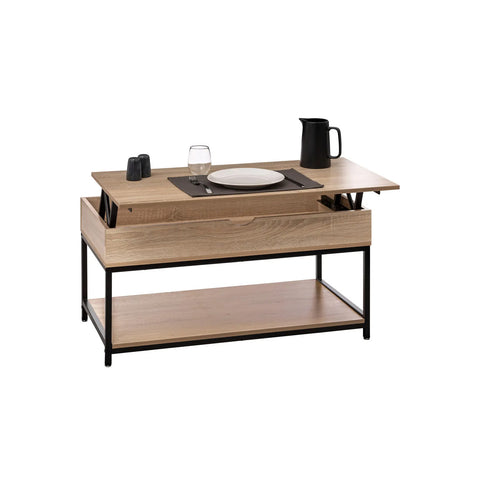 Tavolino Da Soggiorno Sollevabile In Legno E Metallo 95x51cm