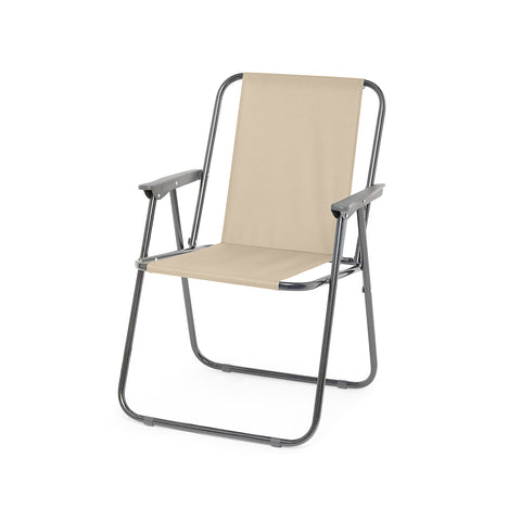 Sedia Pieghevole In Acciaio Da Spiaggia 53x47x76cm Beige