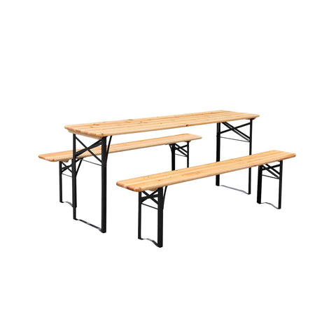 garden friend set birra rettangolare pieghevole in ferro e legno 3 elementi 70x220cm verde ean 8023755029272