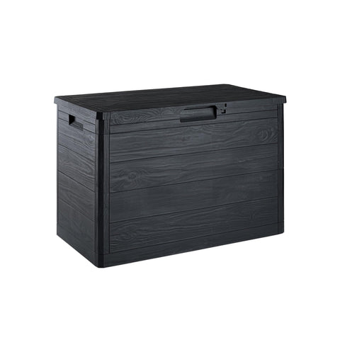Baule Contenitore da Esterno 160L – Effetto Legno, Compatto e Robusto