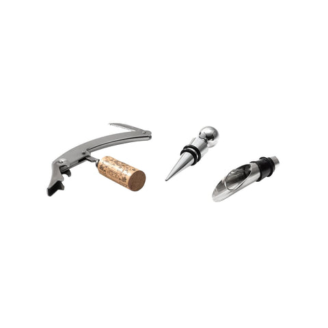 Set 3 Accessori Per Vino In Argento