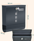 avilia home cassetta postale in acciaio inox con serratura e scomparto giornali ean 8052879011146