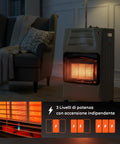 wintem buddy stufa a gas pieghevole potenza 42kw con 3 livelli di riscaldamento ean 8052286432039