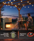 wintem buddy stufa a gas pieghevole potenza 42kw con 3 livelli di riscaldamento ean 8052286432039