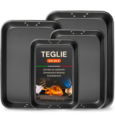 accademia mugnano set 4 teglie rettangolari 20 25 30 35cm ean 8010111052241
